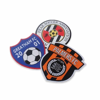 Futbol Takımı Aplike İçin Dokuma Velcro Giyim Yamaları Üzerinde Demir