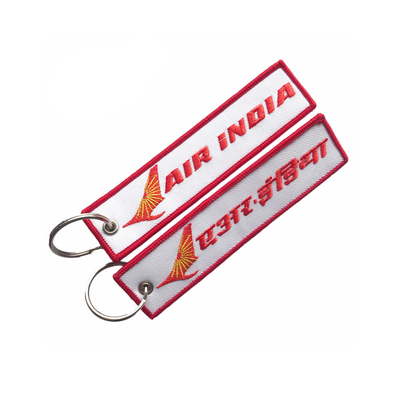 Hatıra Hediye için Twill Merrowed İşlemeli Anahtarlık Etiketi 13cm × 3cm